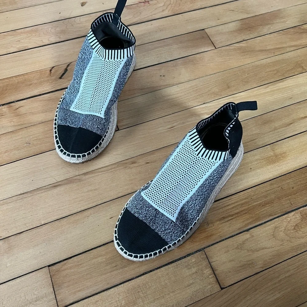 ALEXANDER‎ WANG Black And White Patterned Sock Shoe Espadrilles sneakers